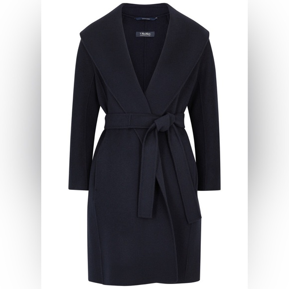 NEW S’ Max Mara Messi Wool Coat Dark Navy Size US 0 / IT 34 - Picture 4 of 8